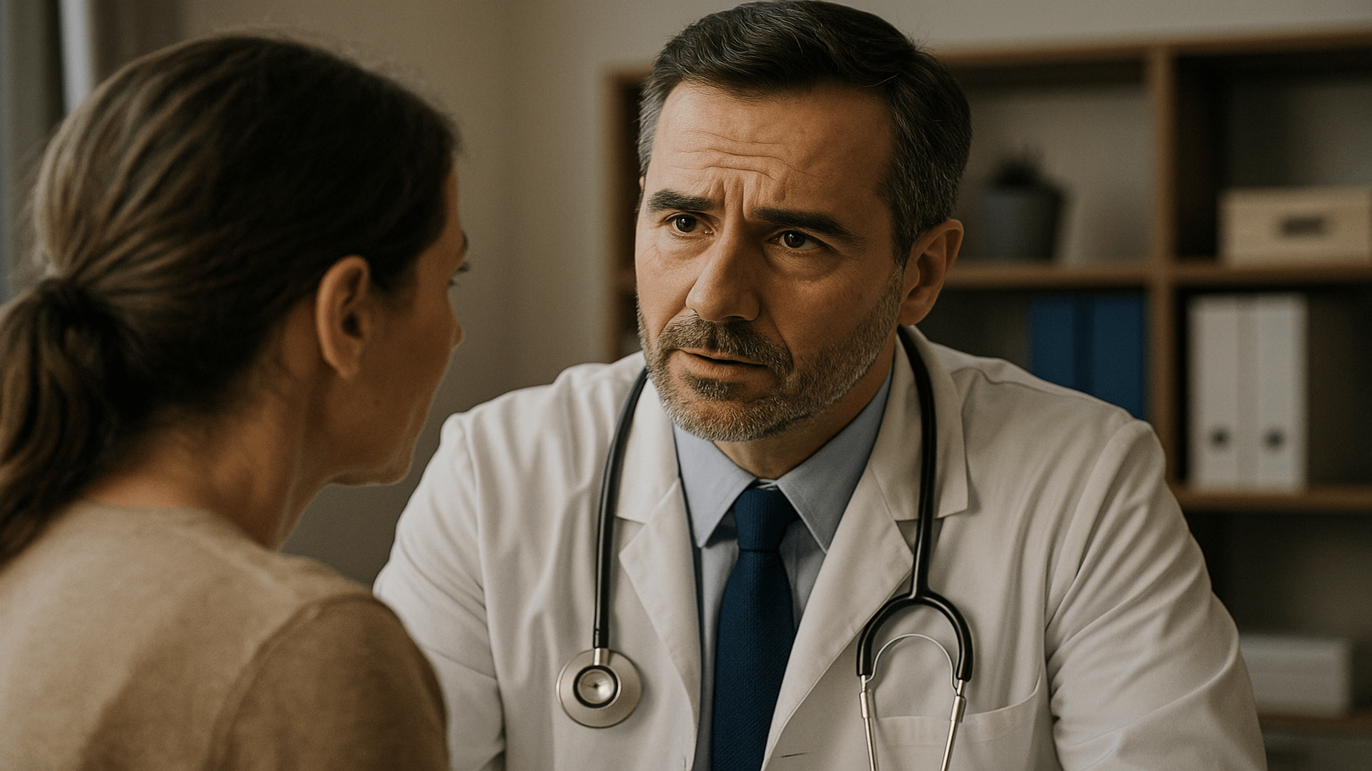 Médico e paciente conversando com confiança, representando o respeito à autonomia médica no contexto da judicialização da saúde.