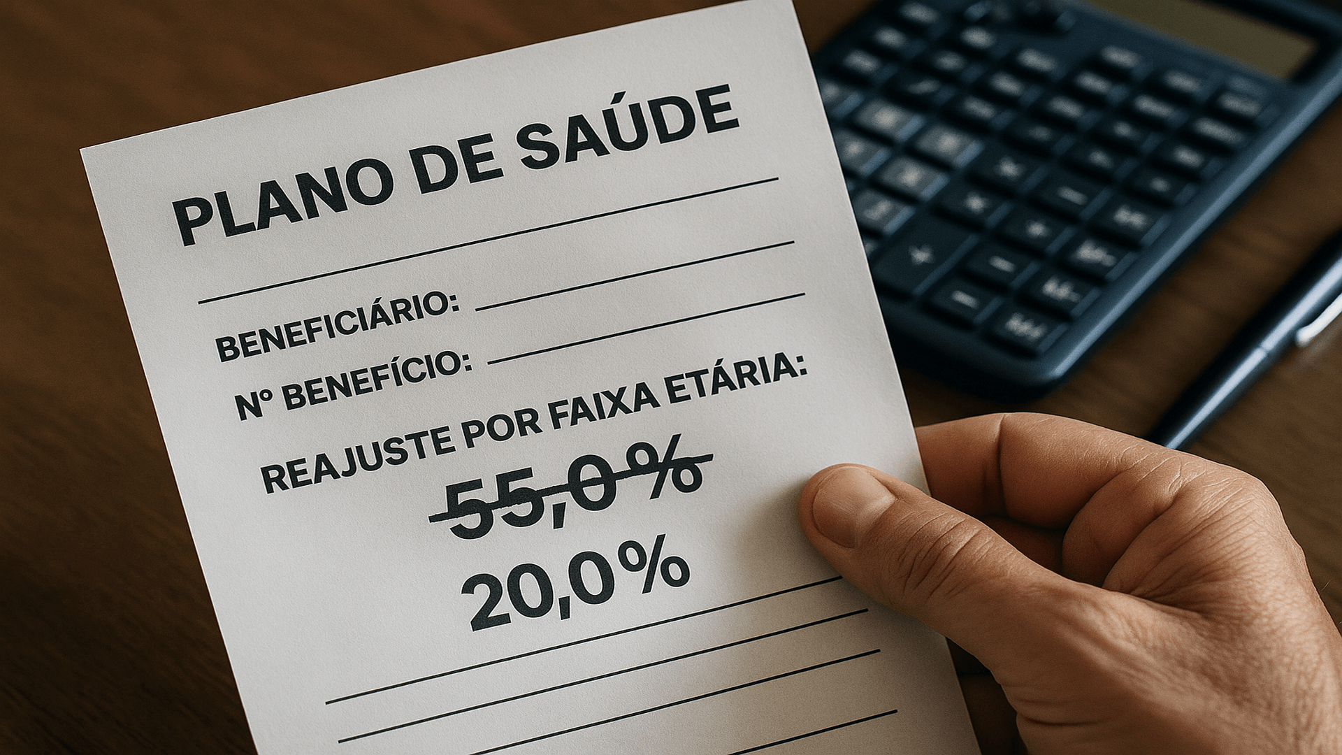 Documento de plano de saúde mostrando reajuste por faixa etária maior que o permitido, em destaque.