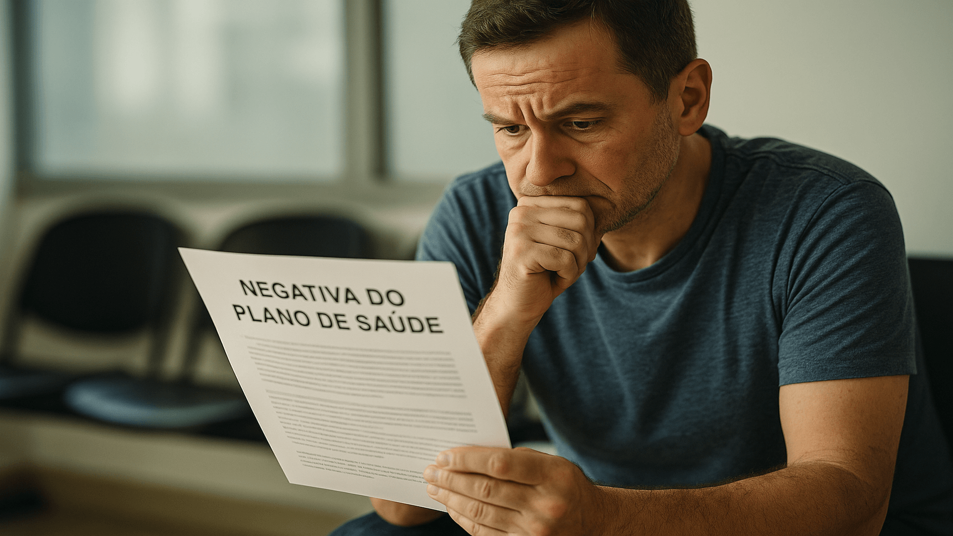Paciente segurando documento enquanto aguarda resposta do plano de saúde, representando os impactos da ADI 7265 do STF.