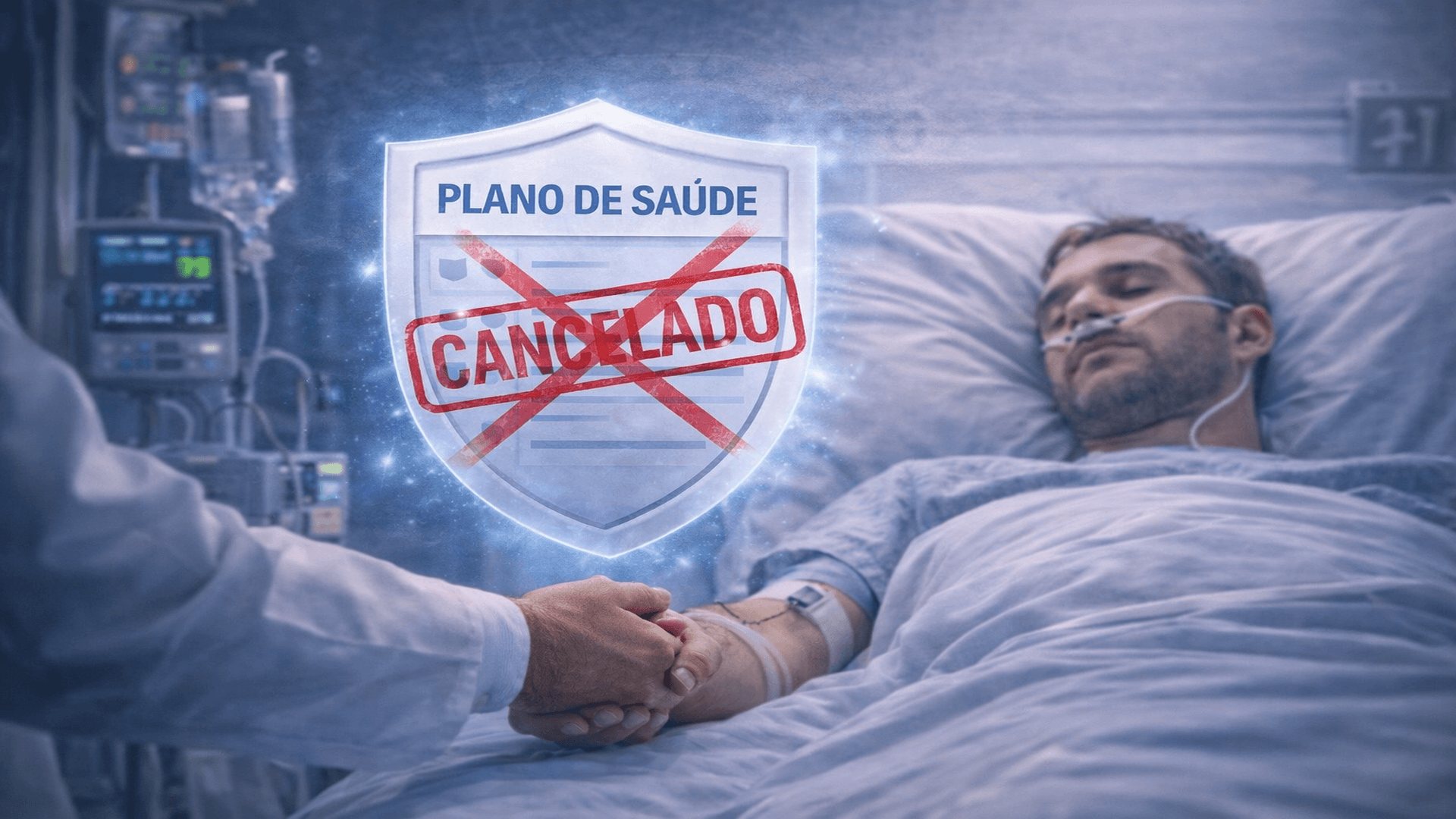 Internação de paciente em hospital sendo protegido contra cancelamento de plano de saúde durante tratamento médico