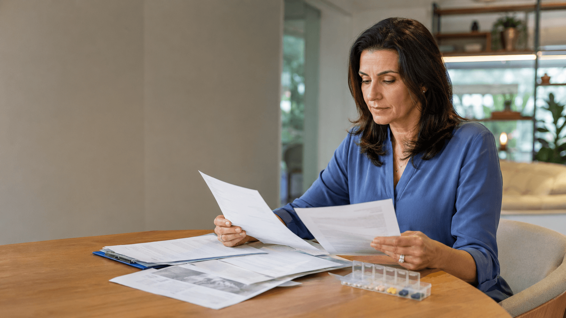 Paciente organiza prescrição e documentos para solicitar quimioterapia oral ao plano de saúde e verificar os critérios de cobertura.